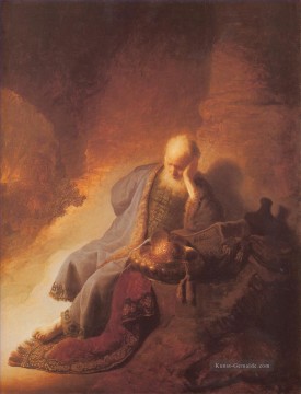 Jeremais die Zerstörung von Jerusalem Porträt Rembrandt Bejammern Ölgemälde